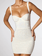 Embellished Corset Mini Dress in Ivory - thumbnail 4