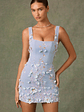 Embellished Corset Mini Dress in Sky Blue - thumbnail 1