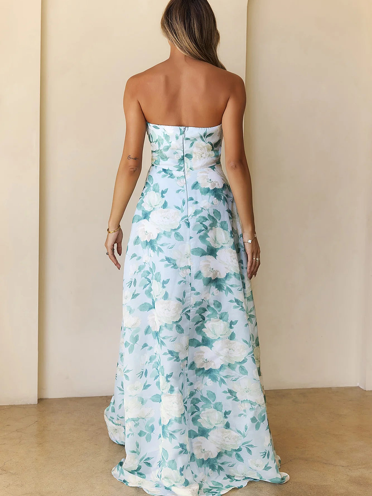 Elegant Essence Strapless Maxi Dress 4