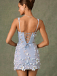 Embellished Corset Mini Dress in Sky Blue - thumbnail 2