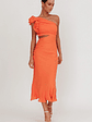 Deanna One-Shoulder Ruffle Maxi Dress Orange - thumbnail 1