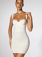 Embellished Corset Mini Dress in Ivory - thumbnail 6