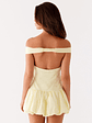 Endless Romance Off Shoulder Mini Dress - Yellow - thumbnail 4
