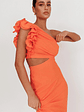 Deanna One-Shoulder Ruffle Maxi Dress Orange - thumbnail 2