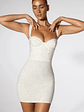 Embellished Corset Mini Dress in Ivory - thumbnail 7