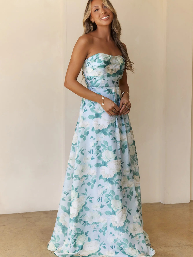 Elegant Essence Strapless Maxi Dress 6