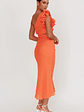 Deanna One-Shoulder Ruffle Maxi Dress Orange - thumbnail 3