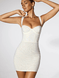 Embellished Corset Mini Dress in Ivory - thumbnail 8