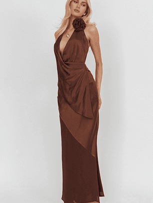 Easy Love Contrast Maxi Skirt Chocolate