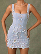 Embellished Corset Mini Dress in Sky Blue - thumbnail 4