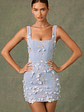 Embellished Corset Mini Dress in Sky Blue - thumbnail 6