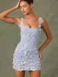Embellished Corset Mini Dress in Sky Blue - thumbnail 7