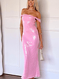 Ella Pink Sequin Off Shoulder Formal Maxi Dress - thumbnail 9