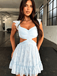 Deborah Cut Out Mini Dress - Baby Blue - thumbnail 1