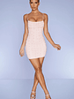 Embellished Cowl Neck Mini Dress in Blush - thumbnail 1