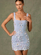 Embellished Corset Mini Dress in Sky Blue - thumbnail 8