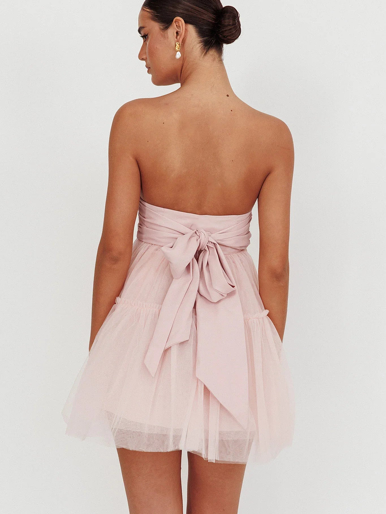 Dreamscape Strapless Tulle Mini Dress Blush 1