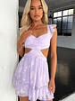 Deborah Cut Out Mini Dress - Lilac - thumbnail 1