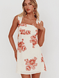Dixon Pintuck Pleat Mini Dress Floral Beige - thumbnail 6