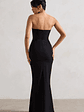 Enticed | Black Strapless V-Neck Maxi Dress With Flowers - thumbnail 2