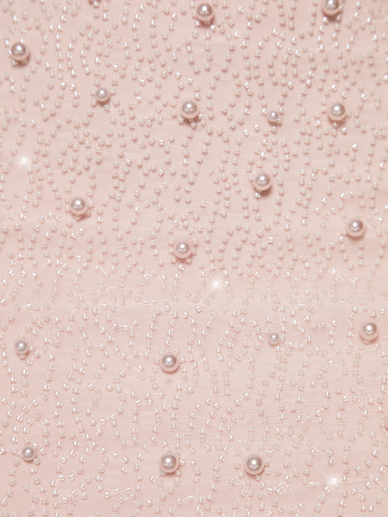 Embellished Cowl Neck Mini Dress in Blush 5