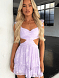 Deborah Cut Out Mini Dress - Lilac - thumbnail 5