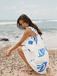 Elena Mini Dress - Blue Print - thumbnail 1