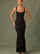 Embellished Fishtail Corset Gown in Black - thumbnail 1