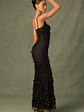 Embellished Fishtail Corset Gown in Black - thumbnail 3
