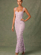 Embellished Fishtail Corset Gown in Lilac - thumbnail 1