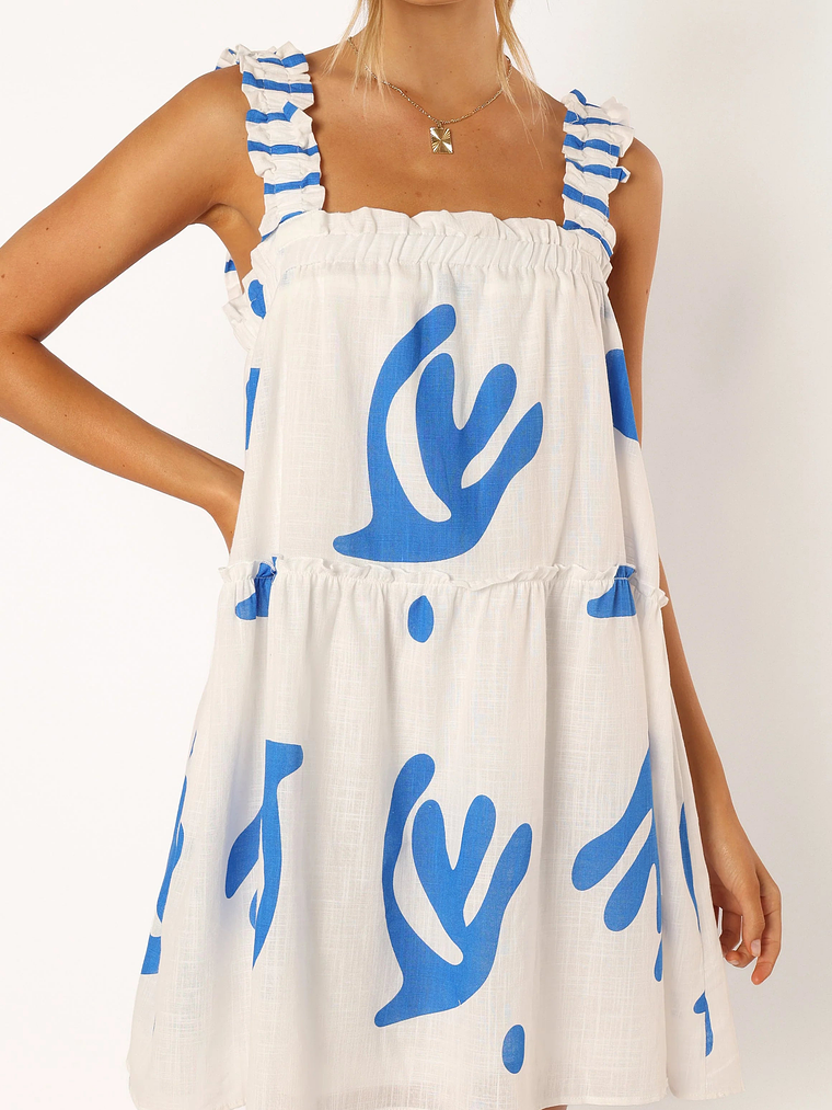 Elena Mini Dress - Blue Print 11