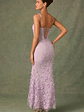 Embellished Fishtail Corset Gown in Lilac - thumbnail 2