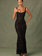 Embellished Fishtail Corset Gown in Black - thumbnail 6