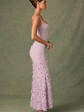 Embellished Fishtail Corset Gown in Lilac - thumbnail 3