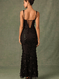 Embellished Fishtail Corset Gown in Black - thumbnail 7