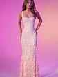 Embellished Fishtail Corset Gown in Pink - thumbnail 1