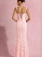 Embellished Fishtail Corset Gown in Pink - thumbnail 2
