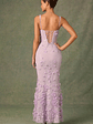 Embellished Fishtail Corset Gown in Lilac - thumbnail 7