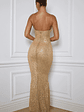 Embellished Fishtail Maxi Dress in Gold - thumbnail 2