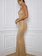 Embellished Fishtail Maxi Dress in Gold - thumbnail 3