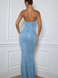 Embellished Fishtail Maxi Dress in Light Blue - thumbnail 2