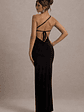Dressing Up | Black One Shoulder Maxi Dress With Open Back Detail - thumbnail 1