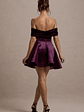 Dede | Port Velvet Bow Bardot Skater Mini Dress - thumbnail 2