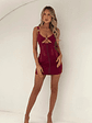 Dominate Mini Dress Burgundy - thumbnail 2