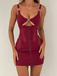Dominate Mini Dress Burgundy - thumbnail 5