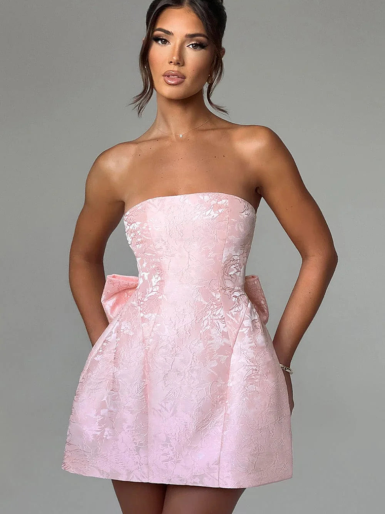 Elenora Mini Dress - BLUSH/IVORY 5