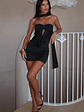 Eden Strapless Mini Dress - Black - thumbnail 2