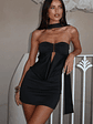 Eden Strapless Mini Dress - Black - thumbnail 3