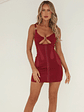 Dominate Mini Dress Burgundy - thumbnail 4