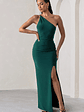 Dressing Up | Bottle Green One Shoulder Maxi Dress With Open Back Detail - thumbnail 4